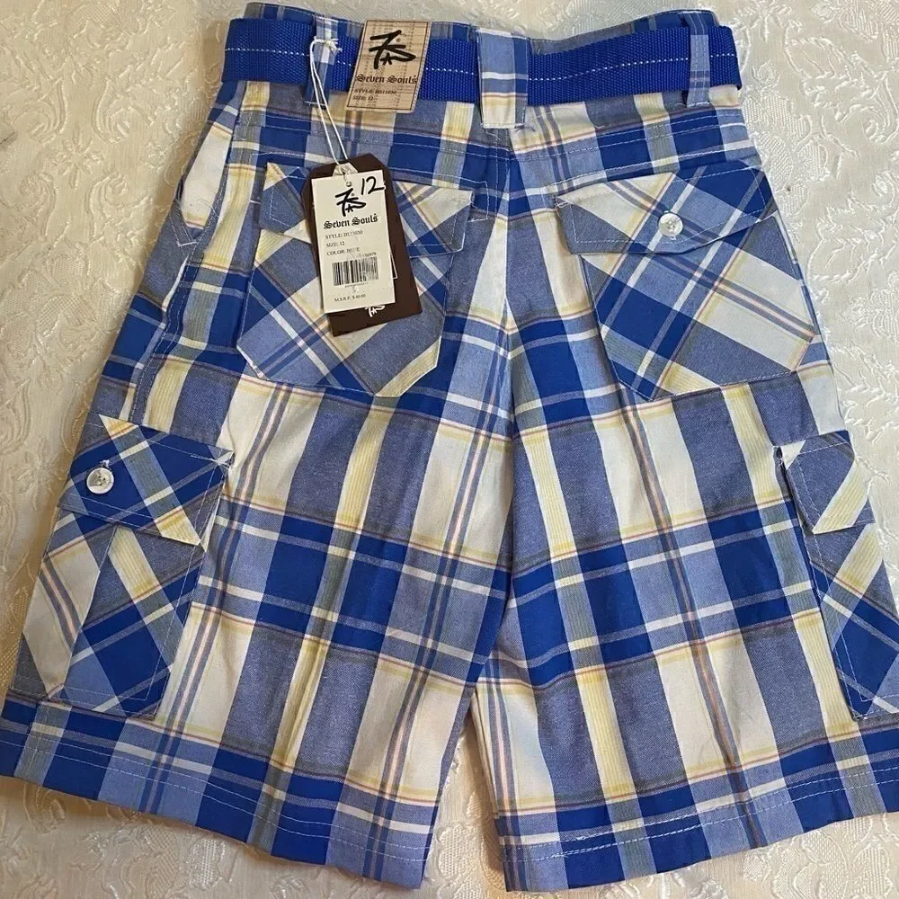 Seven Souls Boys Plaid Fashion cute Shorts Size 12
